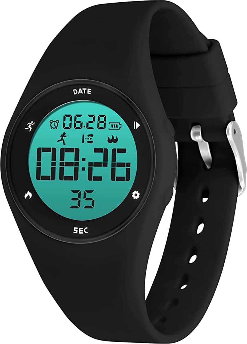 Smartwatch Kinderen - Stopwatch - Stappen - Waterdicht - Zwart — afbeelding 1
