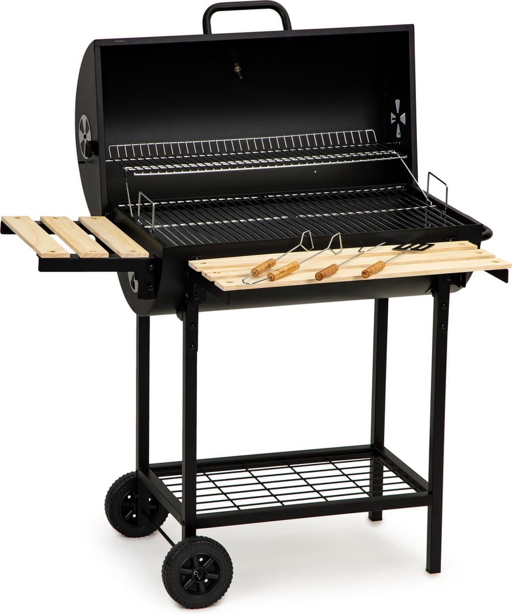 Barbecue met deksel en warmhoud rek - inc thermostaat - 104x68x94 cm — afbeelding 1