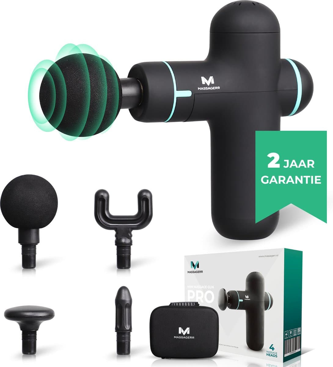 Massagerr® Mini Massage Gun PRO - Relax en Ontspanning Massage Apparaat – Massagegun Zwart – Massageapparaten – Ontspannen - Professioneel Massageapparaat - Massage Pistool — afbeelding 1