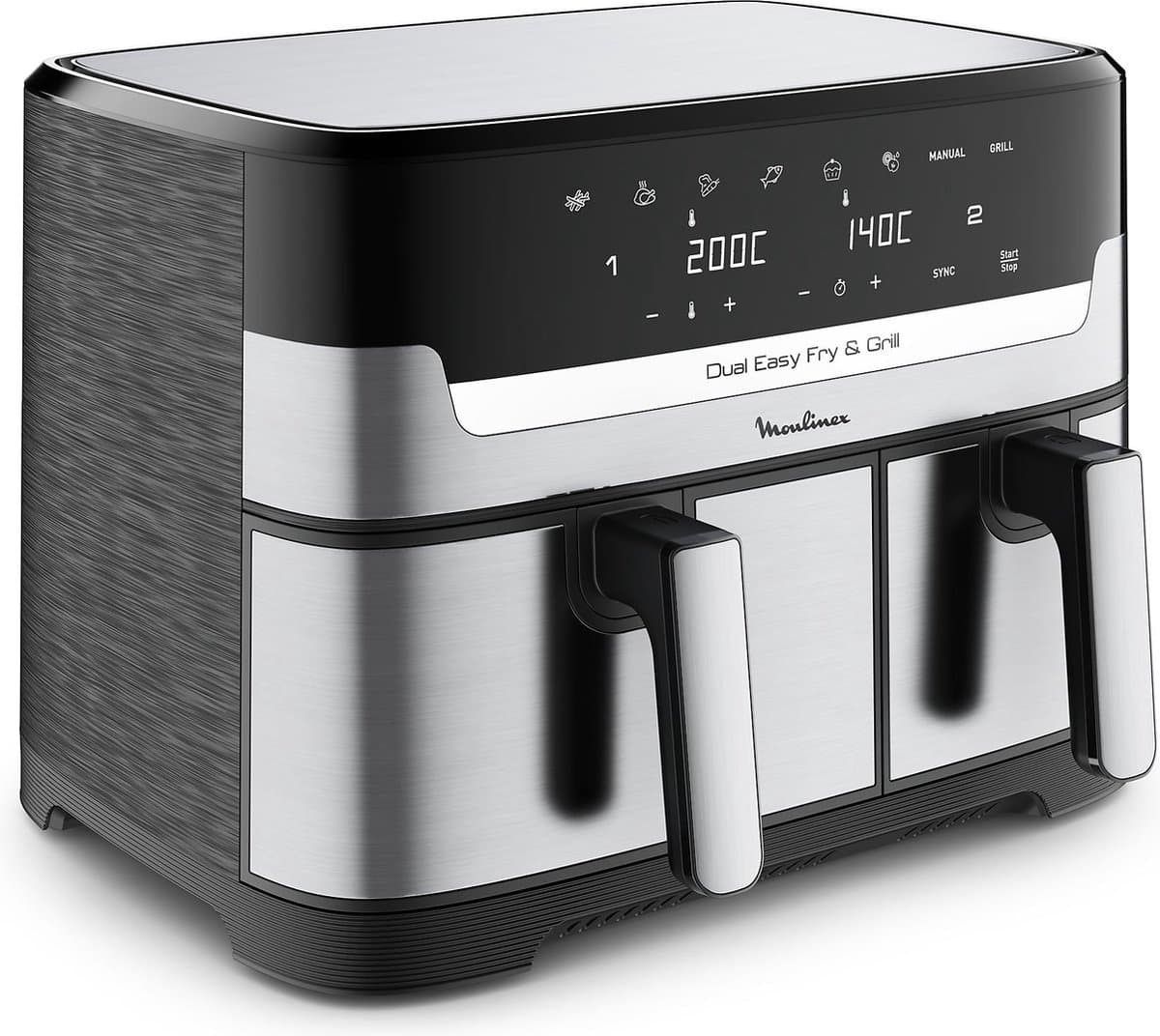 Moulinex Dual Easy Fry & Grill EZ905D20 - Airfryer - 8,3 L - Stainless Steel — afbeelding 1