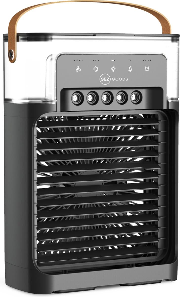 SEZGoods Mini Draagbare Air Conditioner - Verkoeld, Bevochtigd en Zuivert - 1200ML - Met Afstandsbediening - Met Aroma Diffuser en LED verlichting — afbeelding 1