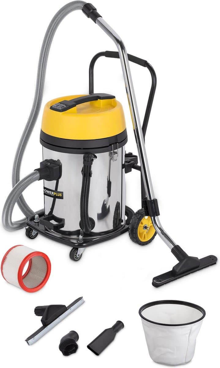 Powerplus elektrische stofzuiger nat-droog POWX325 - 2x1200W - 2 motoren - 2-in-1: zuig- & blaasfunctie - 60l tank - met 4 acc. — afbeelding 1