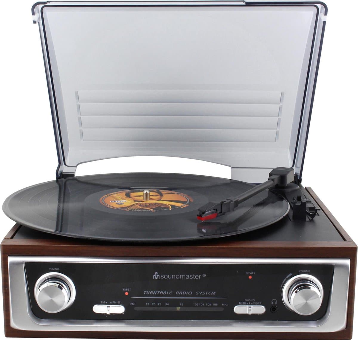 Soundmaster PL196H - Nostalgische platenspeler met radio en ingebouwde speakers — afbeelding 1