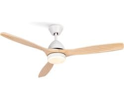 CREATE - Plafondventilator 40W silent Ø132 cm - Met Licht 3 kleurtemperaturen - Programmeerbare 1-4H - 6 Snelheden - Zomer/Winter functie - WIND CUP
