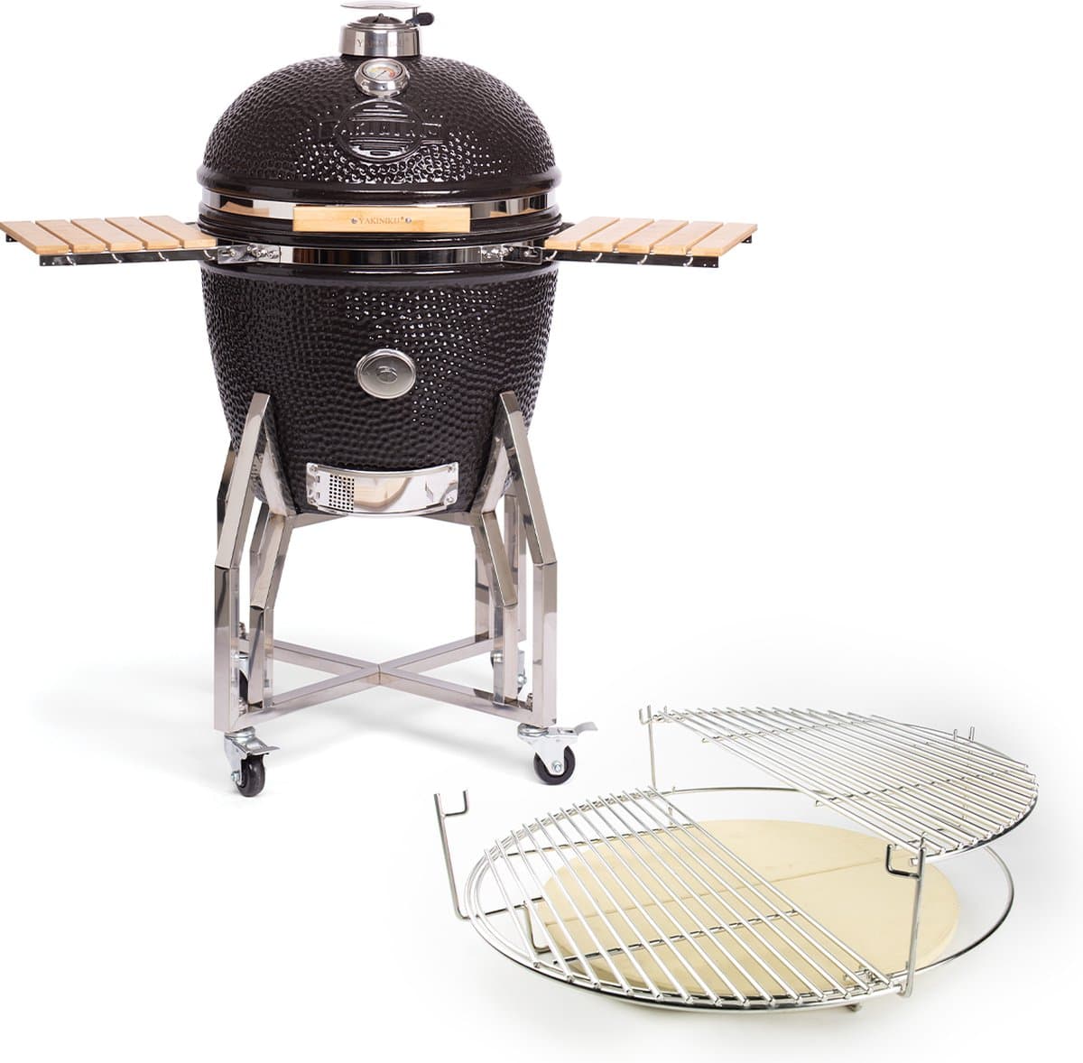 YAKINIKU Kamado - XLARGE COMPLEET - 22 inch - 56 cm Grilloppervlak - Inclusief Onderstel, Zijtafels & Pro Set — afbeelding 1