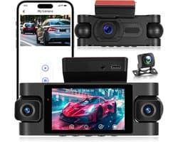 360° Dashcam - Zwart - 4-camera systeem - Wifi-connectiviteit - Voor Auto's