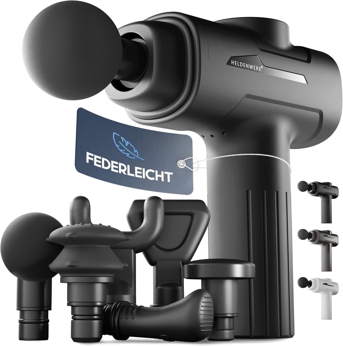 Massagepistool - Grijs - 6 massagekoppen - 3200 rpm - Voor spierherstel en ontspanning — afbeelding 1