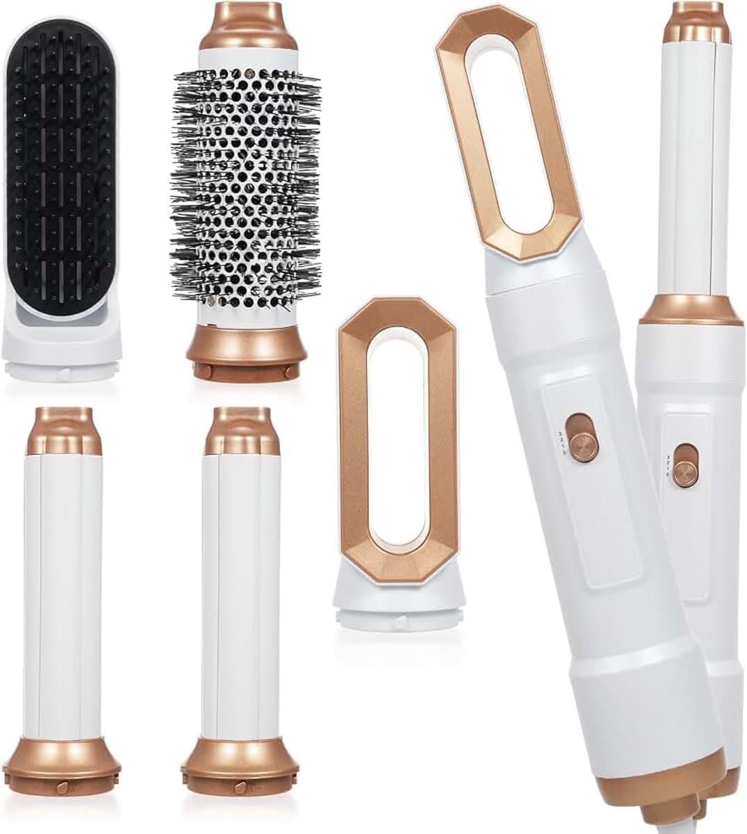 Heteluchtborstelset met haardroger, airflow ronde haardroger, multifunctionele haarstylingborstel — afbeelding 1