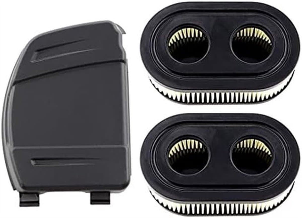 Geschikt voor 2 Luchtfilters met Luchtfilterdeksel voor Briggs & Stratton-motoren Stratton 550E 575EX 575IS 625EXI 650EXI 675EXI 675IS Vervangt 594106 798339 798452 593260 093000 Grasmaaiers — afbeelding 1