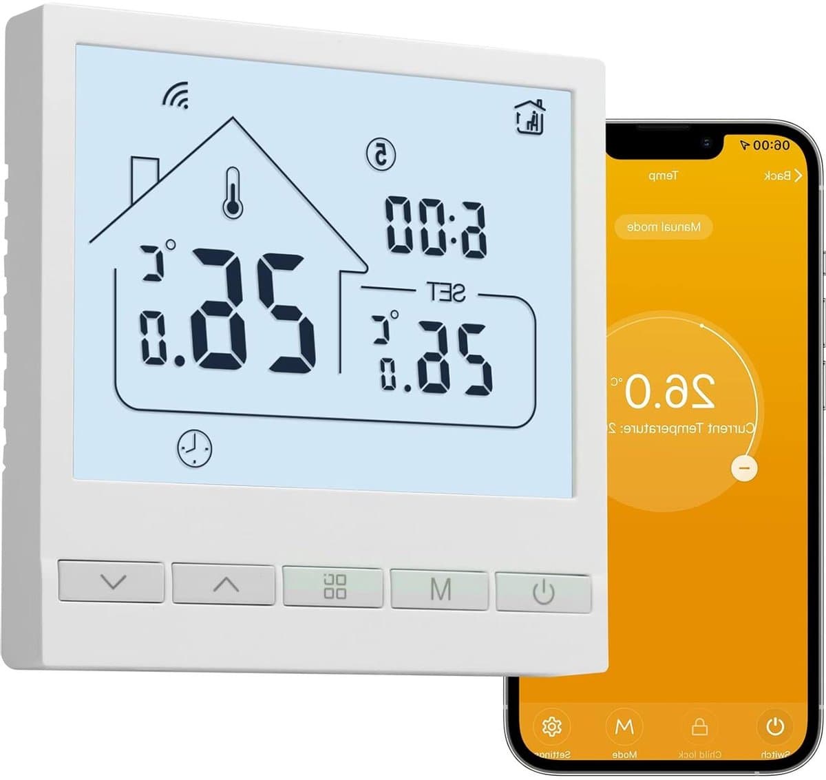 Slimme Thermostaat - Kamerthermostaat Verwarming - Energie Besparen - Wifi & Spraakbesturing - 3A 240V - Wit — afbeelding 1