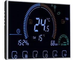 Slimme Thermostaat - Verwarmingsthermostaat App - Comfortabel Huis - Programmeerbaar LCD Touchscreen - 41-95F - Zwart