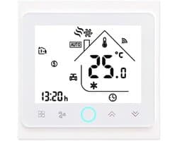 Slimme Thermostaat - Klimaatregelaar Temperatuurcontroller - Energie Besparen - Wekelijks Programmeerbaar - 60 mm Montageafstand - Wit