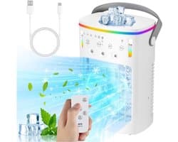 4-in-1 draagbare airconditioner - Met afstandsbediening - Draagbare luchtkoeler voor de slaapkamer (zonder flexibele slang) - Mini-airconditioner - Ventilator - Airconditioner - Luchtkoeler (drie standen) — afbeelding 1
