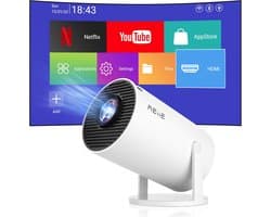 Smart Mini Projector Portable Mini Projector, Small Video Projector 4K 1080P, with Android 11, Projector WiFi 6 BT5.0 - ShopVlot