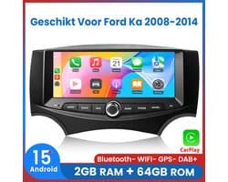 Awesafe 6.86 Inch Autoradio - Geschikt Voor Ford Ka 2008 t/m 2014 - Draadloos Apple CarPlay & Android Auto - 2GB+64GB - Android 15.0 Systeem - Bluetooth & Wifi - GPS Navigatie - Radio Scherm - 2008 2009 2010 2011 2012 2013 2014