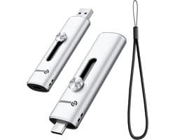 Dubbele poort USB-drive - Geheugenstick - Bestanden Overzetten - Snelle USB 3.2 - 512 GB - Zilverkleurig