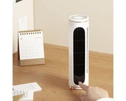 Torenventilator - Stille ventilator - Zomerse verkoeling - Bladloze technologie - 25 cm - Wit