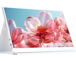 KAD® Portable Monitor - 15.6 Inch - Draagbare Monitor - Draagbaar Scherm - Wit - 21cm x 38cm x 49cm