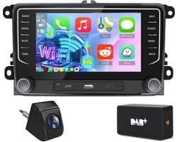 Cestovet Autoradio - geschikt voor VW Golf 5, 6, Polo, Skoda Caddy, T5, Passat - 7-inch Scherm - 2+64GB CARPLAY FM RDS - Achteruitrijcamera DAB+