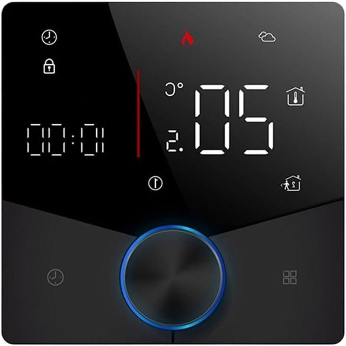 Slimme Thermostaat - Temperatuurregelaar App - Energie Besparen - 7-Daags Programma - Inbouw Paneel - Zwart — afbeelding 1