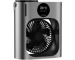 Mobiele Mini Airconditioning – 4-in-1 USB Luchtkoeler met Bevochtiger – 900 ml Watertank – 3 Snelheden – 2 Nevelstanden – LED Nachtlampje – Stil & Draagbaar voor Slaapkamer, Bureau en Camping