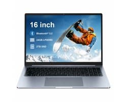 Ninkear 16 inch Laptop Intel Core Ultra 5 225H - 24GB LPDDR5 - 2TB SSD - 2560x1600 120Hz Display - WiFi 6 - Bluetooth 5.2 - Vingerafdruk - Windows 11