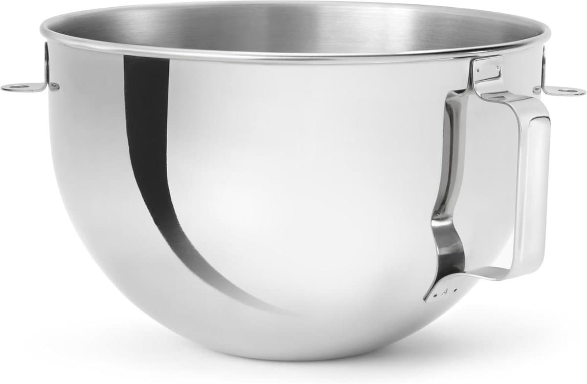 Roestvrijstalen Mixer Kom - Keukenmachine Kom - Bakken en Mixen - 10% Meer Capaciteit - 5.2 Liter - Zilver — afbeelding 1