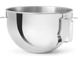 Roestvrijstalen Mixer Kom - Keukenmachine Kom - Bakken en Mixen - 10% Meer Capaciteit - 5.2 Liter - Zilver