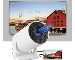 SnelShoppen - Mini Draagbare Projector 1080P Full HD, 180° Draaibare Buitenprojector voor Thuis, Klein Thuisbioscoop Projector Compatibel met Smartpho