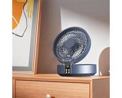Opvouwbare Bureauventilator - Wandmontage Ventilator - Koelte Binnen - Ingebouwd Sfeerverlichting - 17 cm - Wit