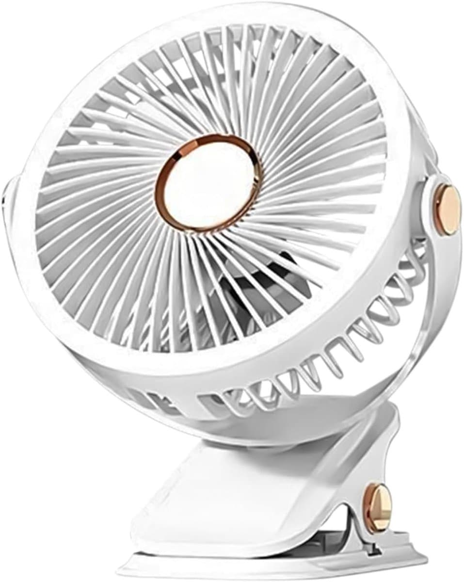 Tafelventilator met Lamp - Bureauventilator Oplaadbaar - Persoonlijke Koeling - 720 Graden Rotatie - 21 x 8.5 x 21 cm — afbeelding 1