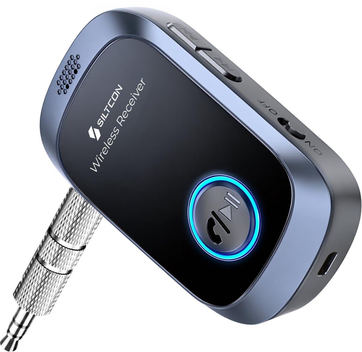 Siltcon® Bluetooth Receiver - BT 5.4 - 3.5MM AUX - Bluetooth Ontvanger - Bluetooth Audio Receiver - Bluetooth Auto via AUX - Aux Bluetooth - Handsfree Bellen - Universeel Auto, Speaker, Tablet, Laptop & Telefoon - USB-C Oplaadbaar - Incl. Aux kabel — afbeelding 1