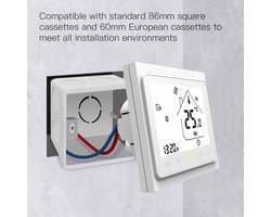 SnelShoppen - Wi-Fi Thermostaat Programmeerbaar met Touchscreen voor Koeling en Verwarming - Compatibel met Alexa, Google Home, IFTTT - Voor 2 en 4 Tu
