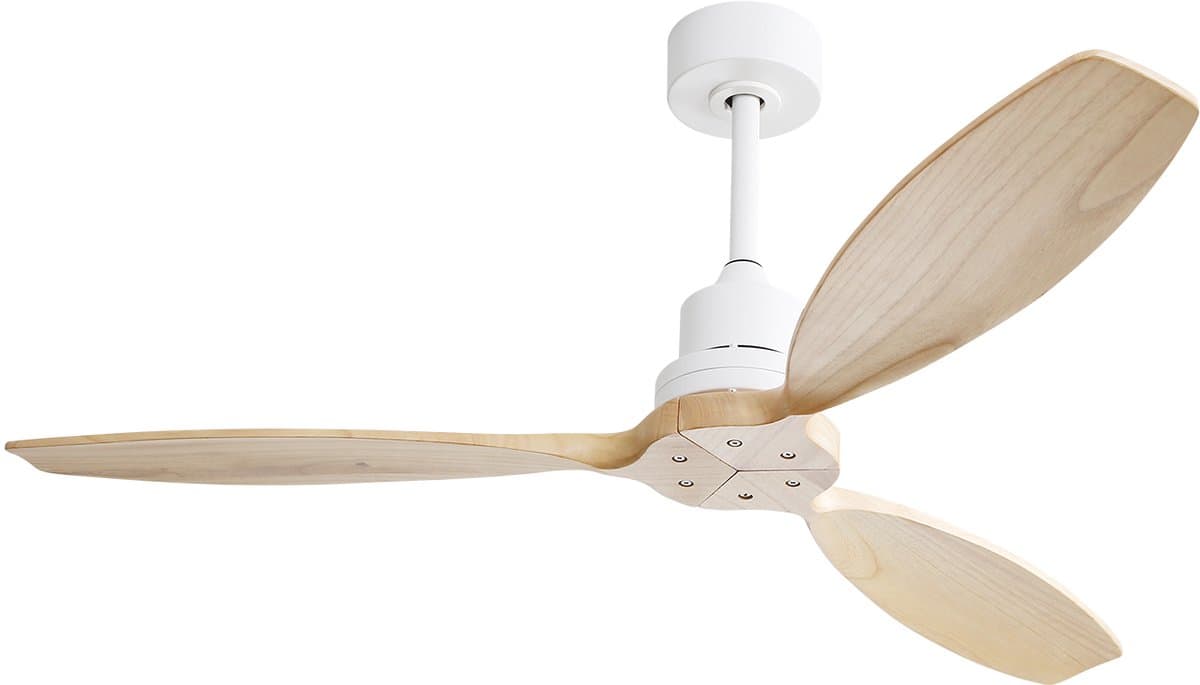 FloraGrace Ventilator – 52 Zoll – Fluisterstille DC-Motor – Metaal En Hout – Wit – Voor Woonkamer En Slaapkamer – Omkeerbaar — afbeelding 1