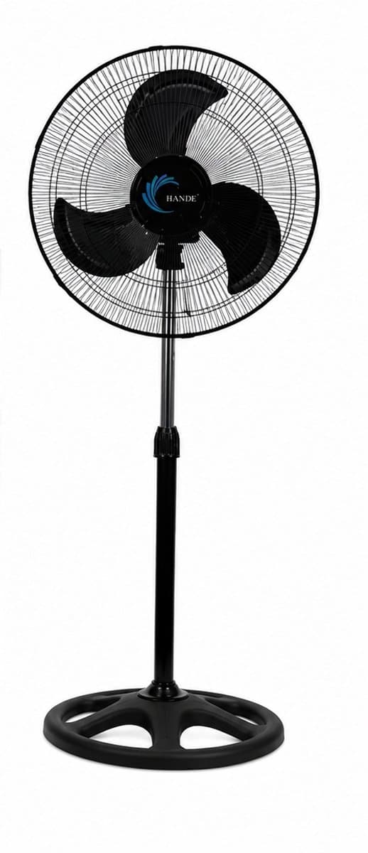 Industriële Staande Ventilator 18 Inch (45 cm) - 80W - 3 Snelheden - Oscillerend - Verstelbare Hoogte - Zwart — afbeelding 1