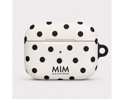 MIM Amsterdam - French Girls- Geschikt voor AirPods Pro 3 - AirPod hoesje - Stippen print - AirPod hoesje met print - Shockproof- Cover voor AirPods - Trendy AirPod case