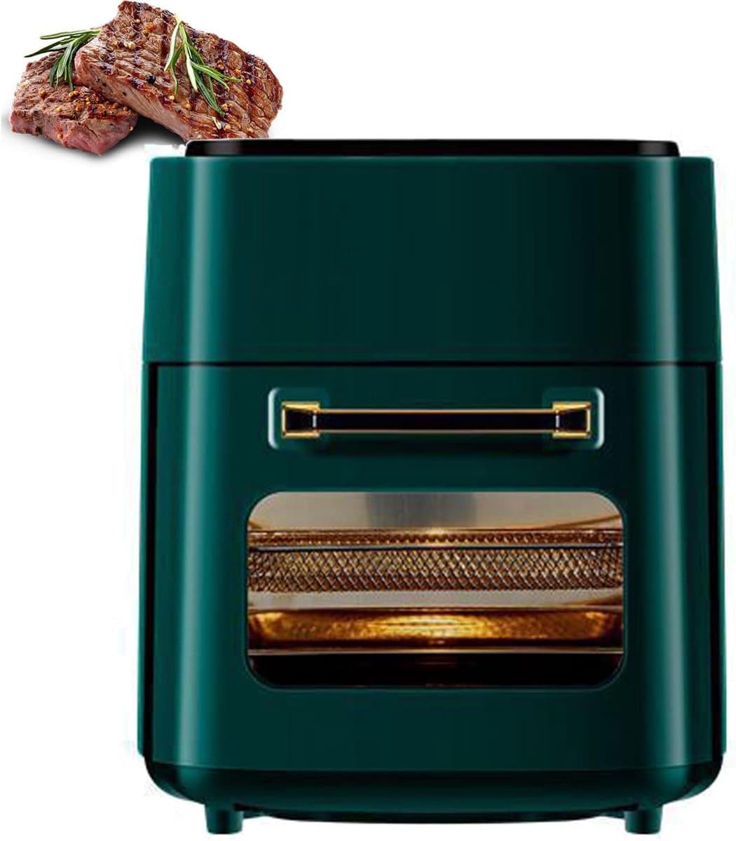 Luchtfriteuse Oven - Mini Elektrisch - Snelle Maaltijden - Digitaal Touchscreen - 15 Liter Capaciteit - Groen — afbeelding 1