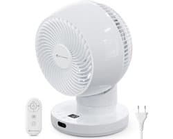 Tafelventilator stil 20 dB – Oscillerend – Met afstandsbediening – 12 uur timer – Wit