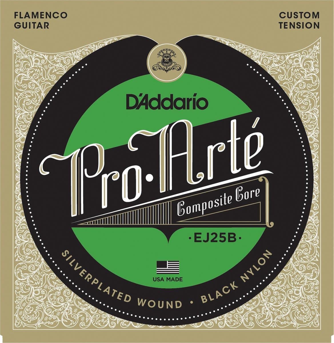D'Addario EJ25B Flamenco Gitaarsnaren - Black Nylon — afbeelding 1