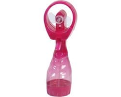 2x Waterspray ventilatoren roze 28 cm - Zomer ventilator met waterverstuiver voor extra verkoeling