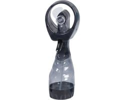 2x Stuks waterspray ventilatoren zwart 28 cm - Zomer ventilator met waterverstuiver voor extra verkoeling