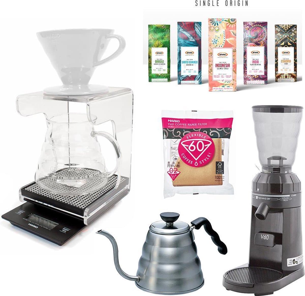 Hario V60 Range Server Slow Coffee Barista set C - 1-4 kops — afbeelding 1