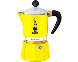 Bialetti Rainbow Geel Percolator 200 ml – 3 kops – Espresso Maker voor Authentieke Italiaanse Koffie