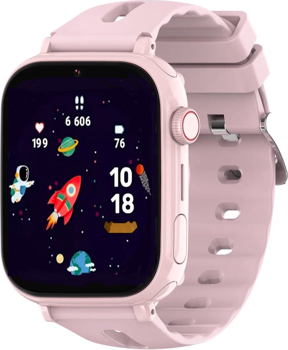 Royal Supplies Pixiepulse - Smartwatch- Smartwatch kinderen- 2026 Model- HD -GPS Tracker- Camera - SOS-alarm - Waterdicht - iOS en Android - GPS Horloge Kind- Videobellen - Screenprotector- Roze — afbeelding 1