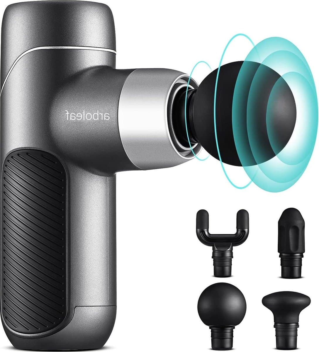 Mini-massagepistool 037 kg - klein licht pistool met 4 siliconen opzetstukken - 5 snelheden 3000 tpm - stil spierpistool voor spierontspanning - 2000 mAh USB C Massage gun — afbeelding 1