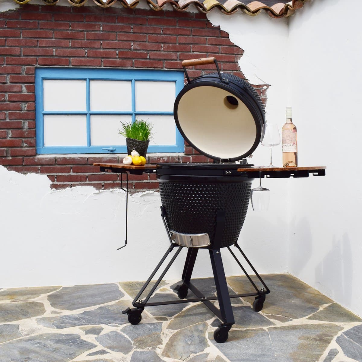BLISS kamado 21 BBQ - houtskool barbecue - inclusief levenslange garantie, kooksysteem & meer accessoires. — afbeelding 1