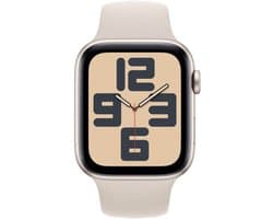 Apple Watch SE 2024 GPS + Cellular 40mm Starlight Aluminium Case with Starlight Sport Band - M/L