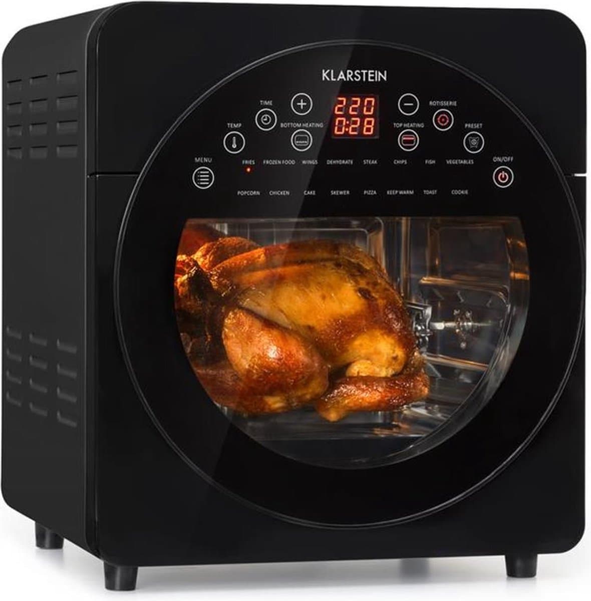 Klarstein AeroVital easy touch heteluchtfriteuse 1700W 14L 16 programma's zwart — afbeelding 1