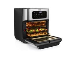 Princess Airfryer Oven 182065 - Heteluchtfriteuse en Oven in één - Groot 10 liter - 3 bakplaten - Rotisseriemand - RVS - Touchscreen