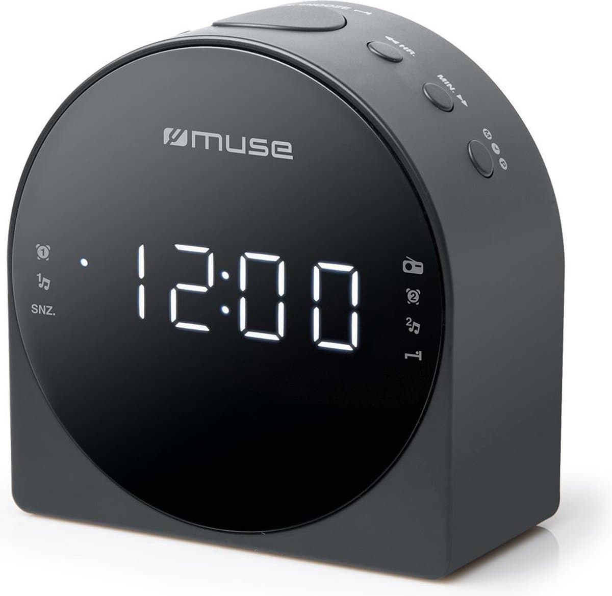 Muse M-185CR - Stijlvolle digitale wekkerradio met groot display, grijs — afbeelding 1